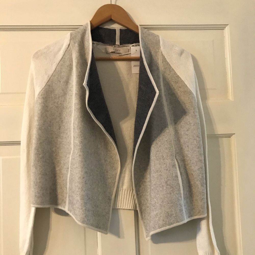 LOFT sweater cardigan colorblock NWT XS